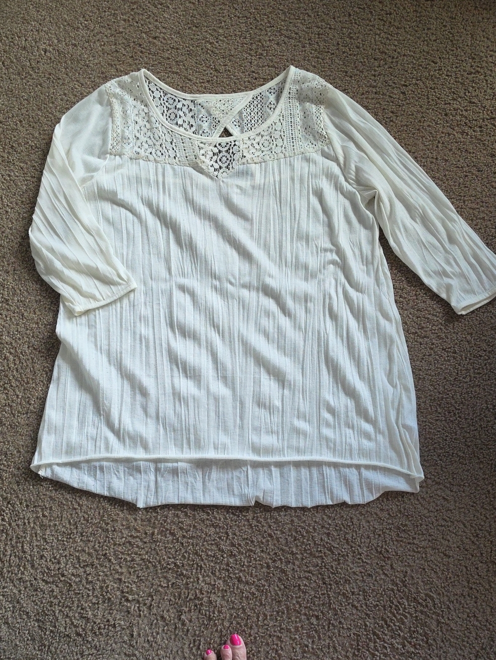Maurices Tunic With Lace Yoke